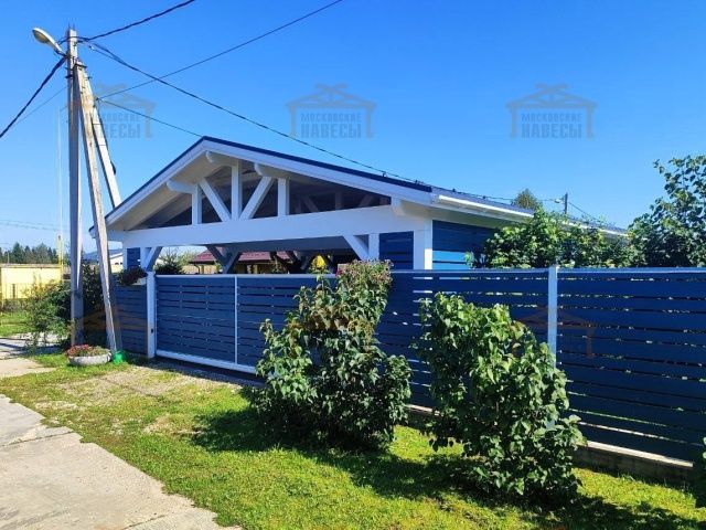 Навес для трех авто с хозблоком СОНАТА — Фото 1