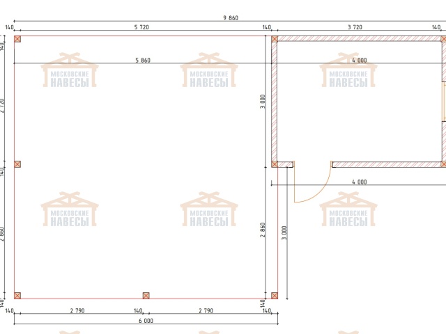 Навес для двух автомобилей с хозблоком КАЛИФОРНИЯ — Фото 14