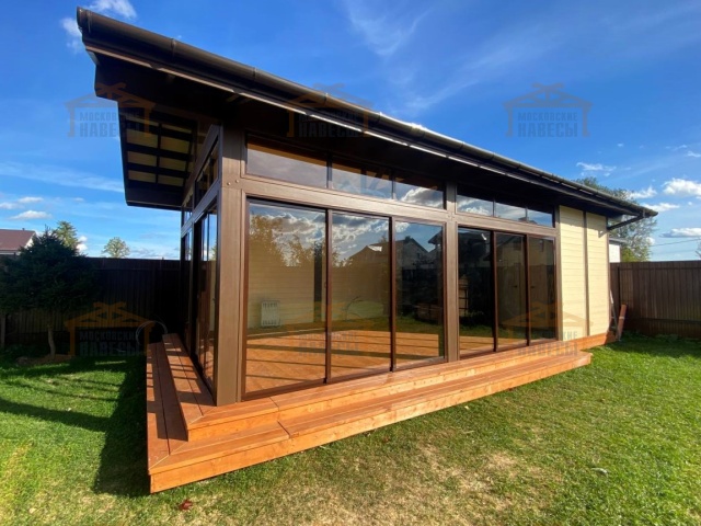 Застекленная беседка с хозблоком ЖАСМИН — Фото 2