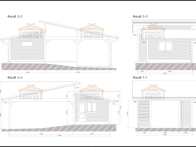 Навес для двух машин с хозблоком КОНАКОВО — Фото 6