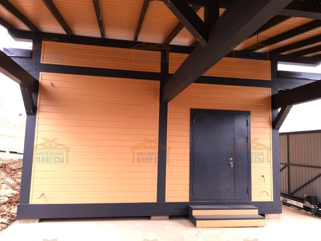 Навес для двух машин с хозблоком КОНАКОВО 3.0 — Фото 3