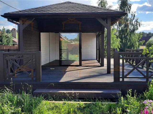 Застекленная беседка с хозблоком САКСОНИЯ 2.0 — Фото 5