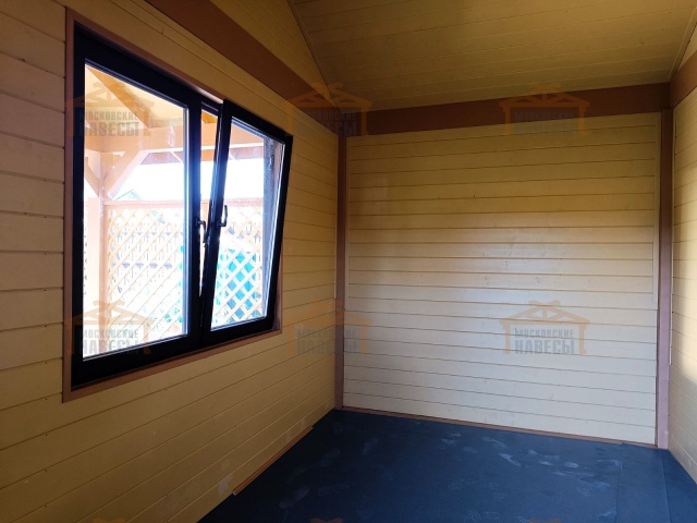 Деревянный навес для машин с хозблоком ЭЛЛАДА — Фото 5