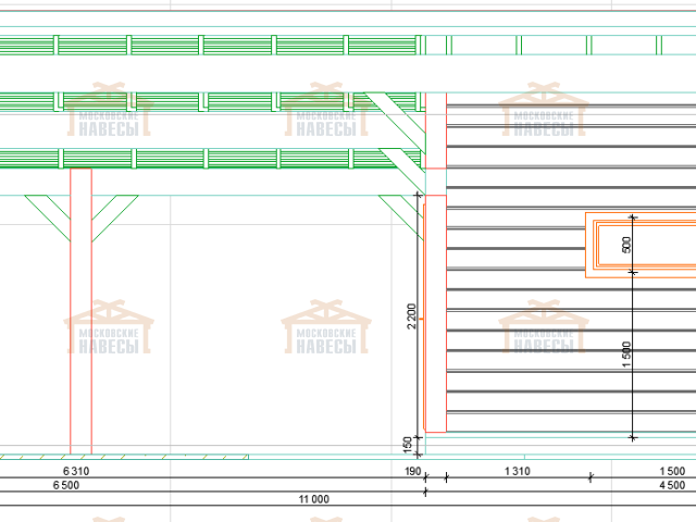 Навес для двух машин с хозблоком ОРЕГОН — Фото 9