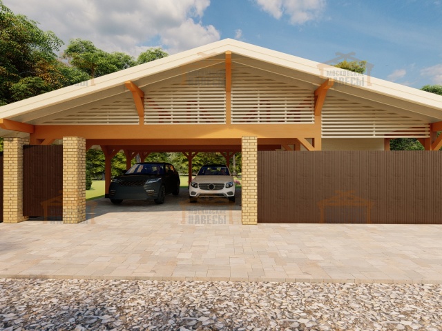 Навес для двух машин с хозблоком ВИКИНГ 2.0 — Фото 9