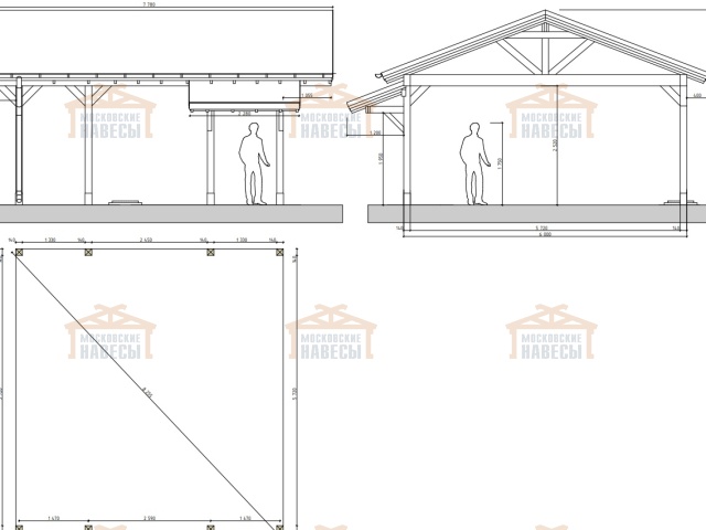 Навес для двух машин АСТОР — Фото 6