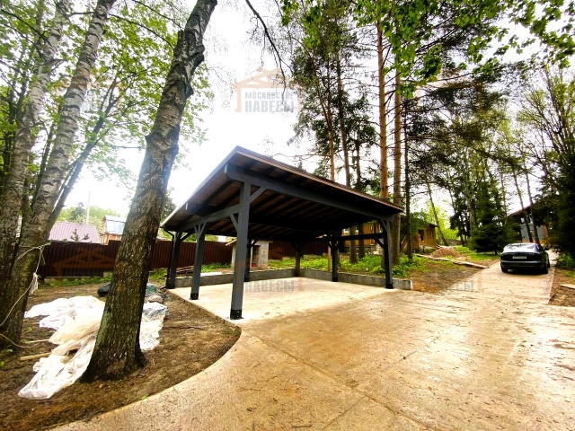 Деревянный односкатный навес для двух авто МОНБЛАН — Фото 3