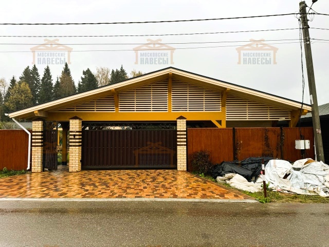 Навес для двух машин с хозблоком ВИКИНГ 2.0 — Фото 2