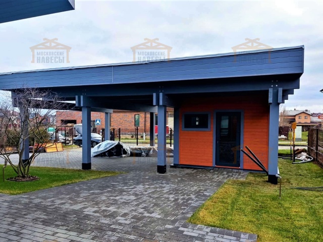 Навес для автомобилей с хозблоком ФАХВЕРК — Фото 4