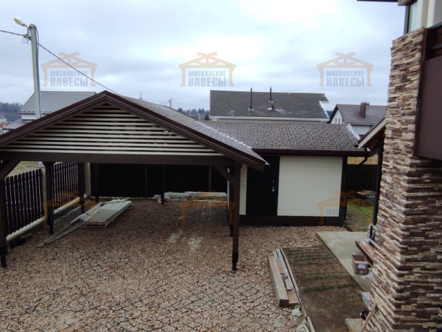 Навес для двух автомобилей с хозблоком КАЛИФОРНИЯ — Фото 10