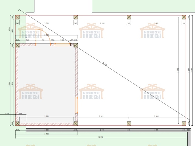 Навес для автомобилей с хозблоком ФАХВЕРК — Фото 10