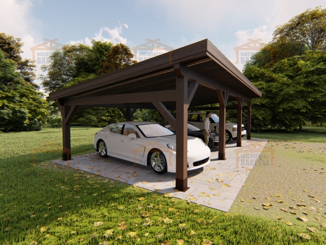 Односкатный навес для авто БЕРГАМО — Фото 3