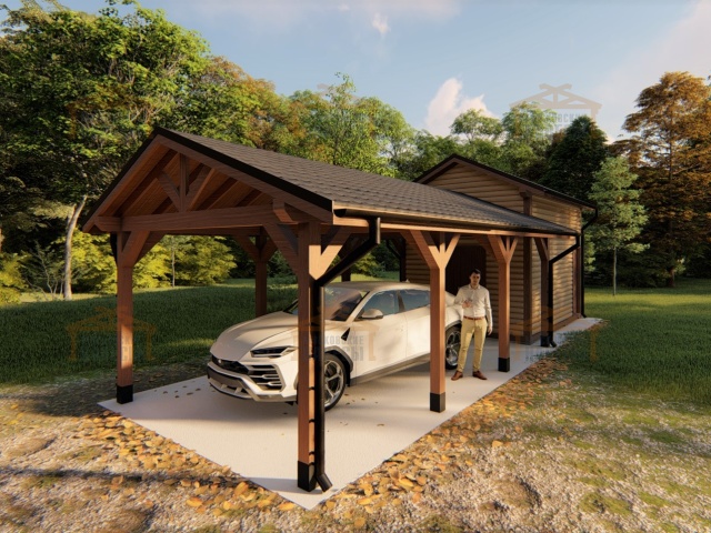 Навес для двух автомобилей с хозблоком БАЛАТОН — Фото 6