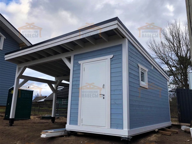 Навес для одной машины с хозблоком ЛЕГРАН — Фото 2