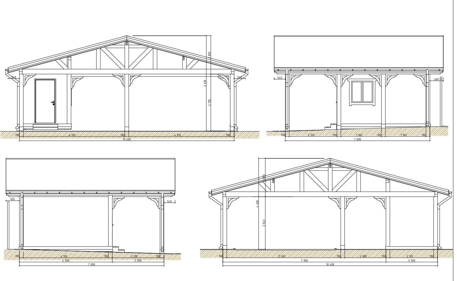 Деревянный навес для двух авто с хозблоком ПАНТЕОН — Фото 10