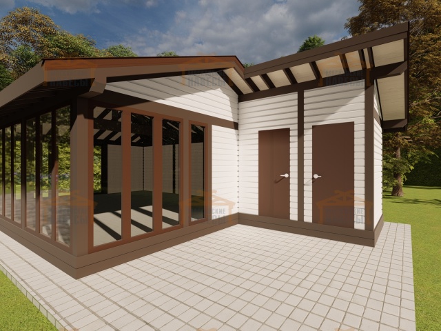 Застекленная беседка с хозблоками ТЕСЛА — Фото 10