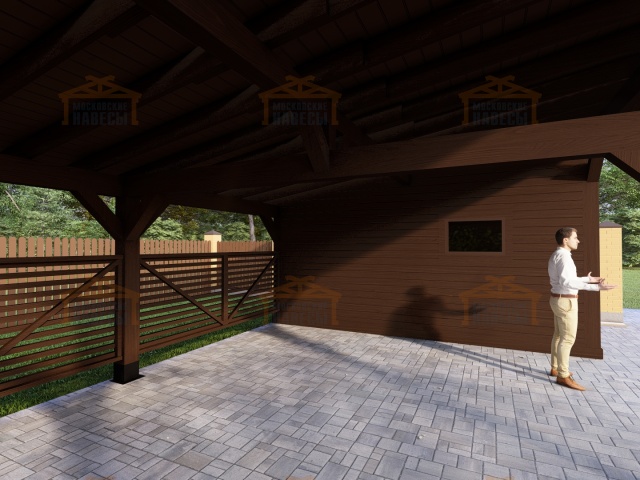 Навес односкатный с хозблоком УСАДЬБА — Фото 7