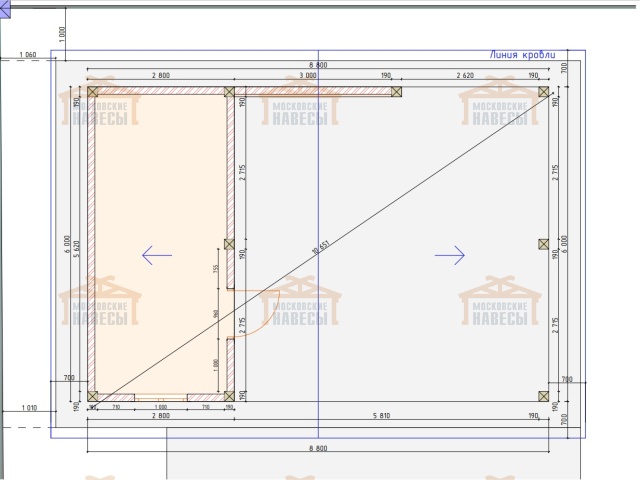 Навес для двух автомобилей с хозблоком БАВАРИЯ MAXI 2.0 — Фото 11