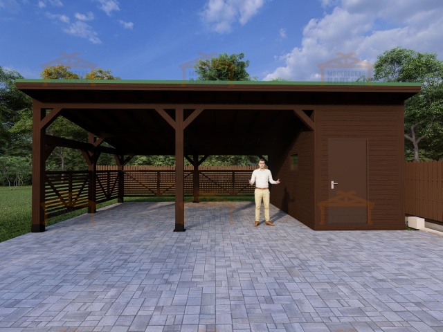 Навес односкатный с хозблоком УСАДЬБА — Фото 6