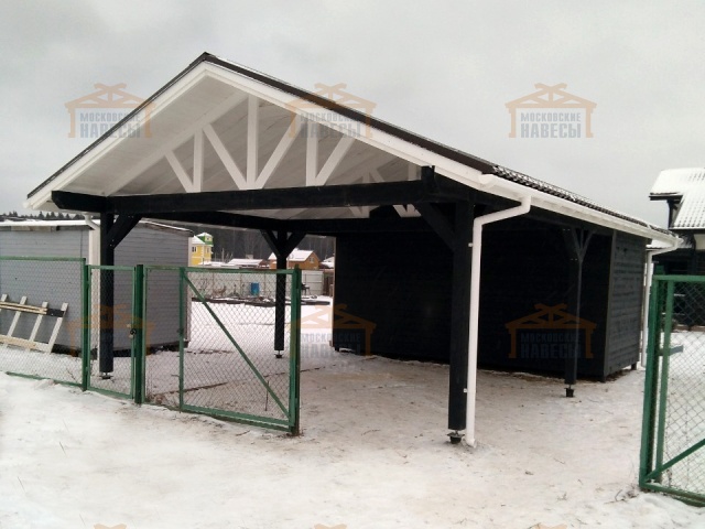 Навес для двух машин с хозблоком РИВЬЕРА — Фото 7