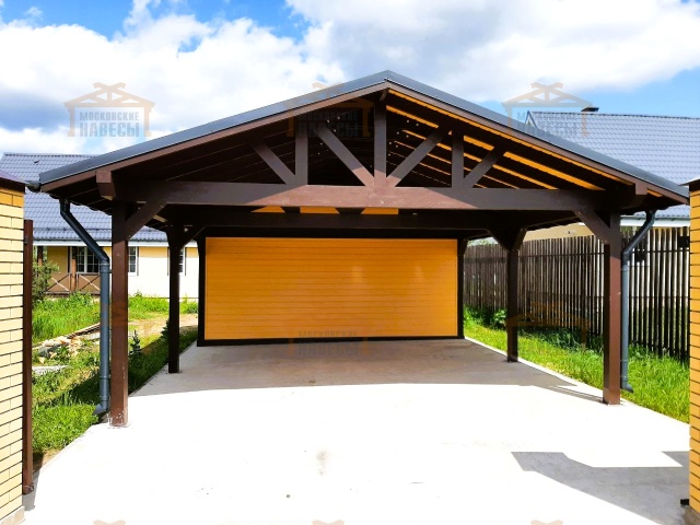 Навес для двух машин с хозблоком РИВЬЕРА — Фото 6
