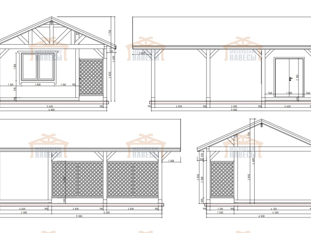 Деревянный навес для машин с хозблоком ЭЛЛАДА — Фото 7