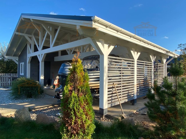 Навес для двух машин с хозблоком ВИКИНГ — Фото 6