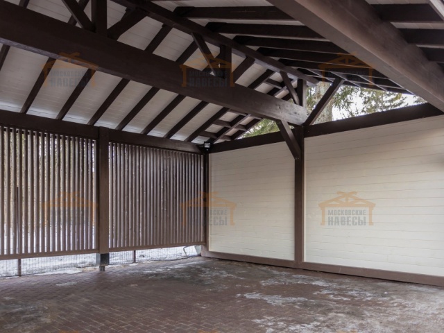 Навес для трех машин с хозблоком ТАХО — Фото 2