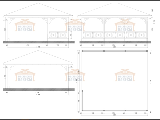 Навес для двух машин МАЛАХОВКА — Фото 8