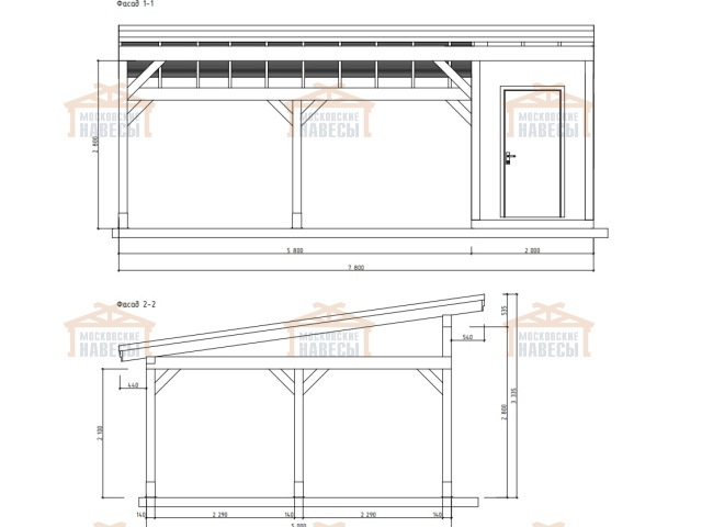 Навес для двух авто с хозблоком МОНОЛИТ — Фото 10