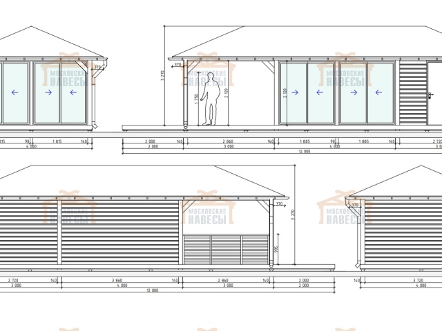 Застекленная беседка с хозблоком САКСОНИЯ — Фото 10