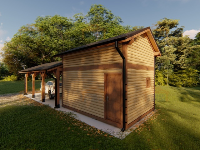 Навес для двух автомобилей с хозблоком БАЛАТОН — Фото 8