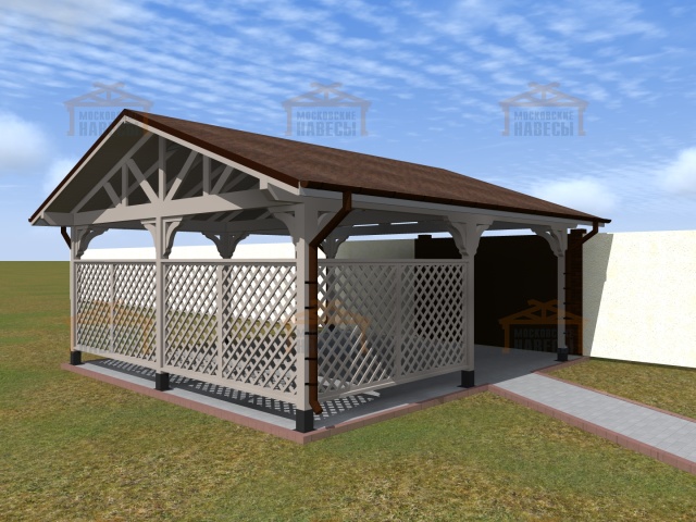 Деревянный навес для машин с перголами ЭДЕМ — Фото 6