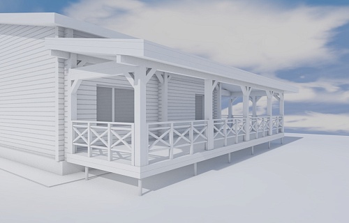 Дом под ключ в Каневскую веранда