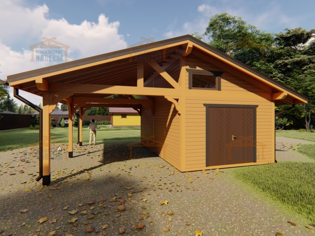 Навес с гаражом ИНДИАНА — Фото 4