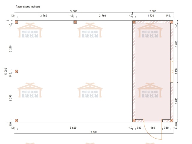 Навес для двух авто с хозблоком МОНОЛИТ — Фото 9