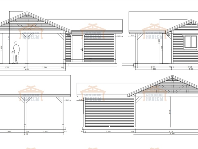 Навес для двух автомобилей с хозблоком КАЛИФОРНИЯ — Фото 15