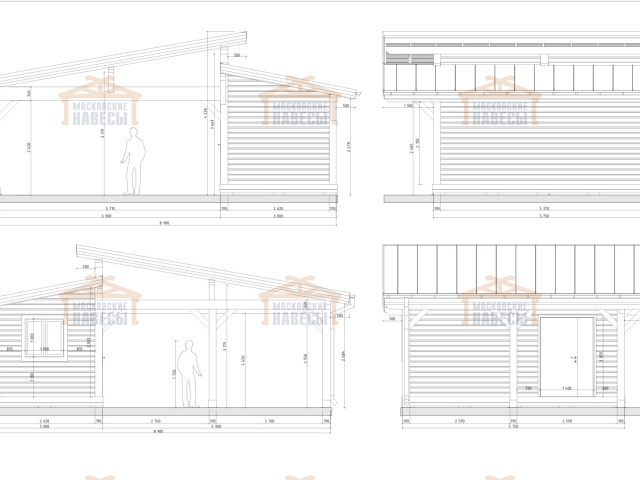 Навес для двух машин с хозблоком КОНАКОВО 3.0 — Фото 7
