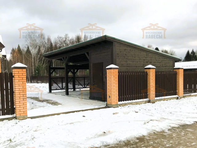 Навес односкатный с хозблоком УСАДЬБА — Фото 2