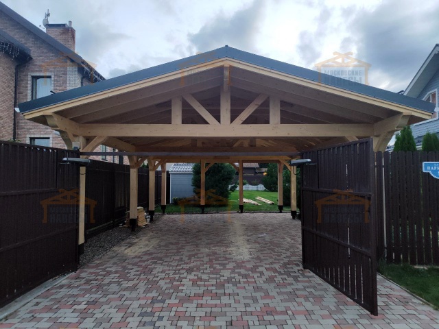 Навес для двух машин ЛИДЕР — Фото 5