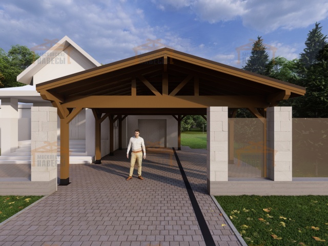 Навес для двух машин АЛЬПИЙСКИЙ — Фото 5