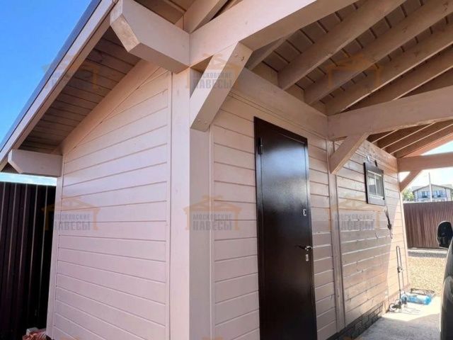 Навес для двух автомобилей с хозблоком КАРЕЛИЯ — Фото 5