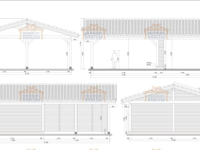 Навес для двух авто с хозблоком ПАРКВИЛЛЬ — Фото 7