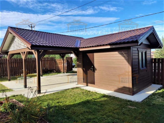 Навес для двух автомобилей с хозблоком КАЛИФОРНИЯ — Фото 2