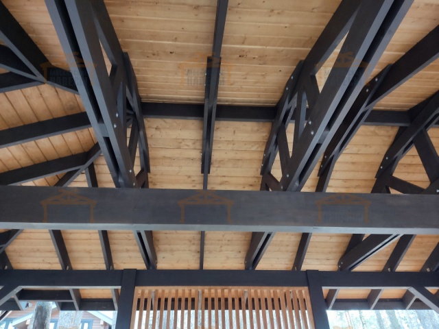 Навес для двух машин с хозблоком ЛЕСНОЙ — Фото 6