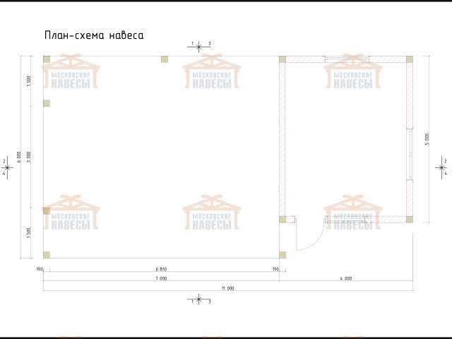 Навес для двух машин с хозблоком КОНАКОВО — Фото 7