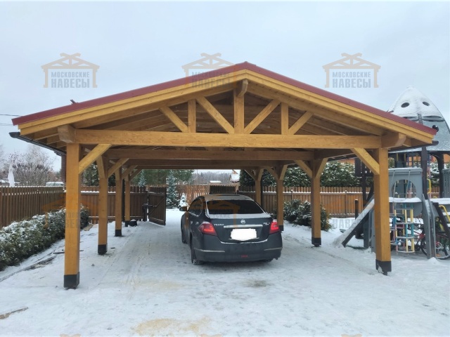 Навес для двух машин ЛИДЕР — Фото 3