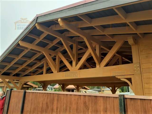 Навес для двух машин с хозблоком ВИКИНГ — Фото 11