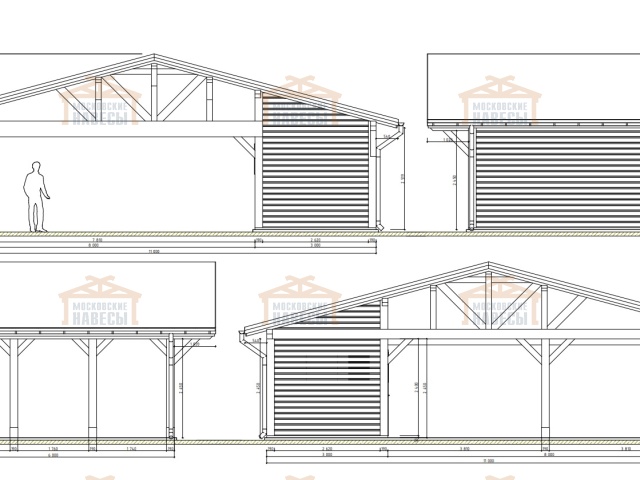 Навес для двух машин с хозблоком ВИКИНГ — Фото 16
