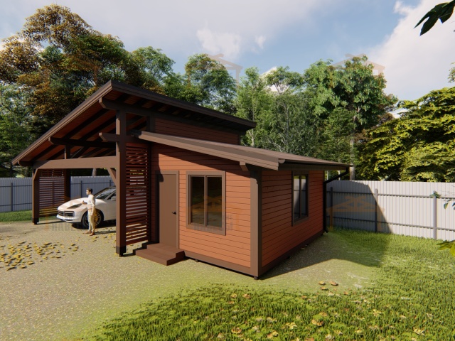 Навес для двух машин с хозблоком КОНАКОВО — Фото 9